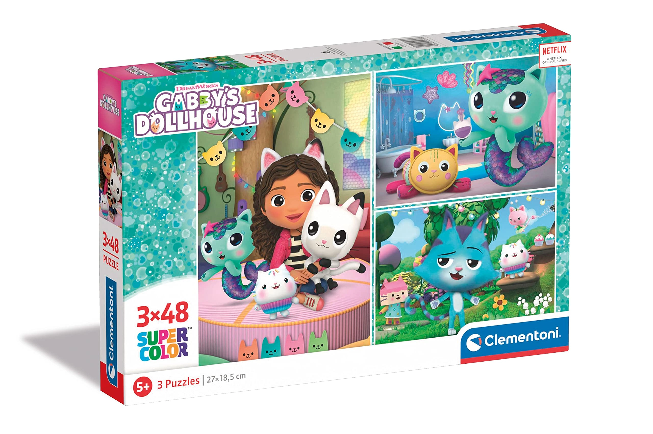 Clementoni Gabby'S Dollhouse 3-in-1 Puzzle (25289) - 144 pcs