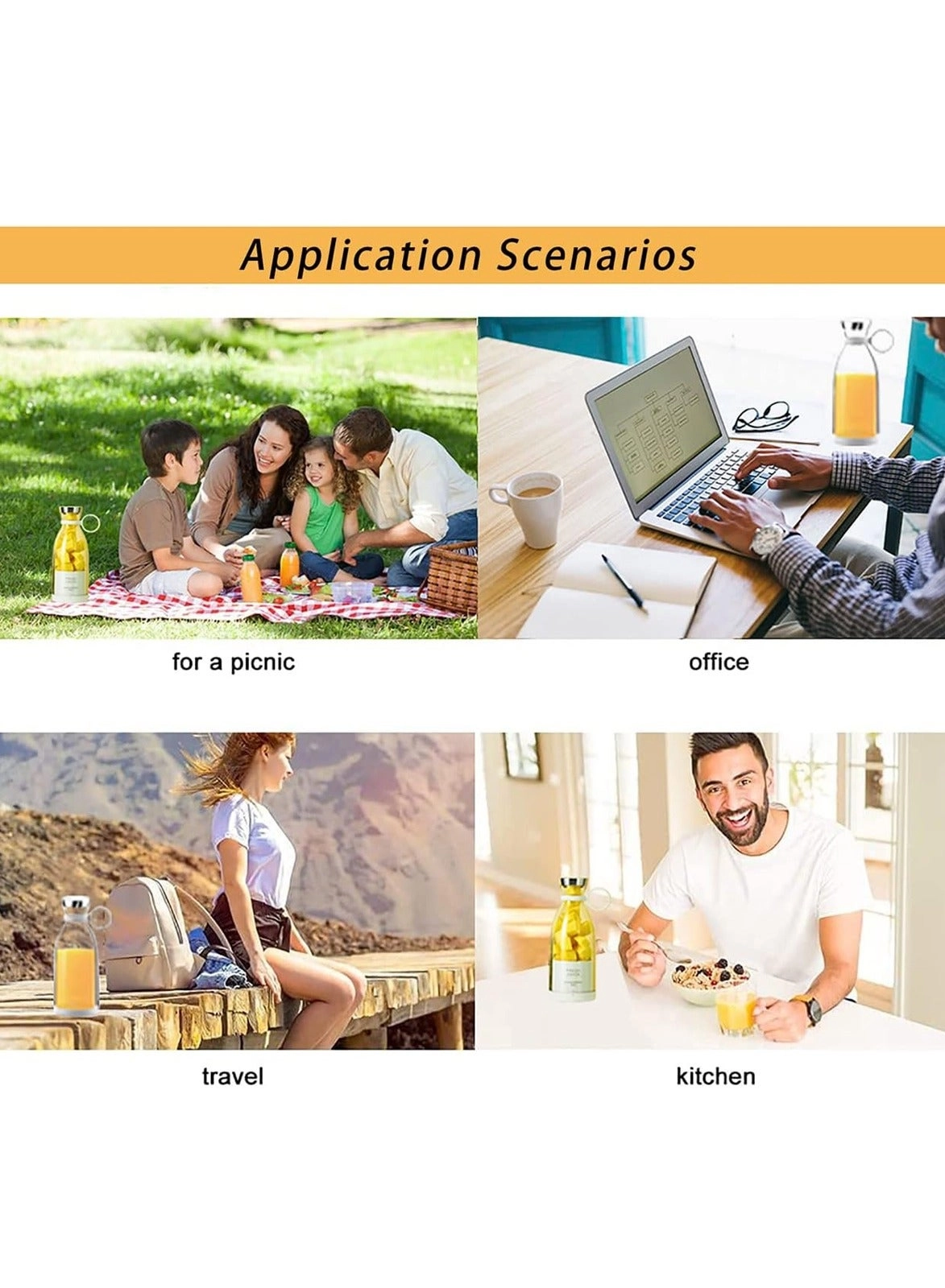 Rechargeable Handheld Mini Juicer - 420 ml