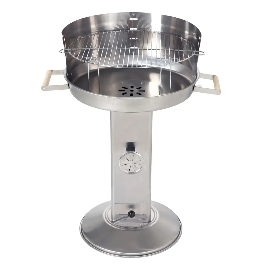 Tower Charcoal Grill - Adjustable Cooking Height 71-84 cm 47 cm chrome-plated grid