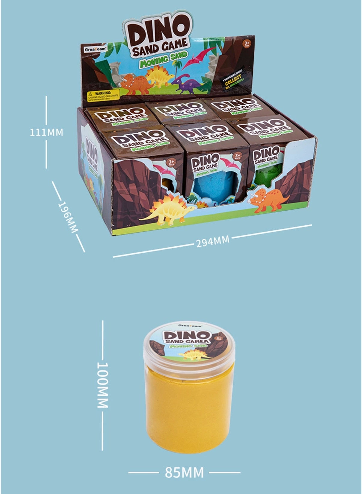 GreaTeam Dino Sand Game Moving Sand Set - 3 years+ 6 pieces