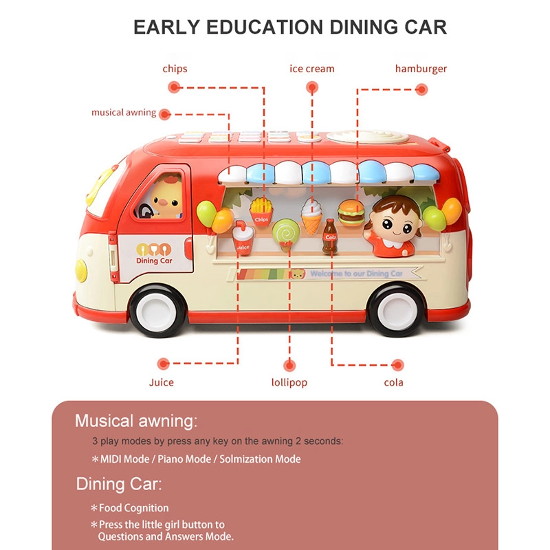 Ice Cream Truck Musical Pretend Play Food Van - Suitable for 18 months and above