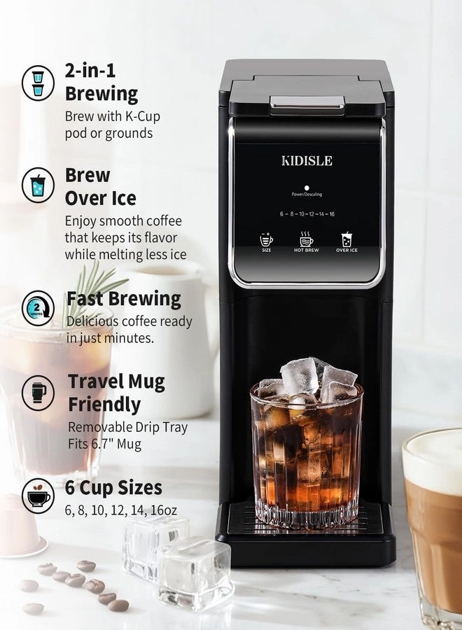 Hot & Iced Single Serve - K Cup & Grounds 6-16oz 40oz Tank