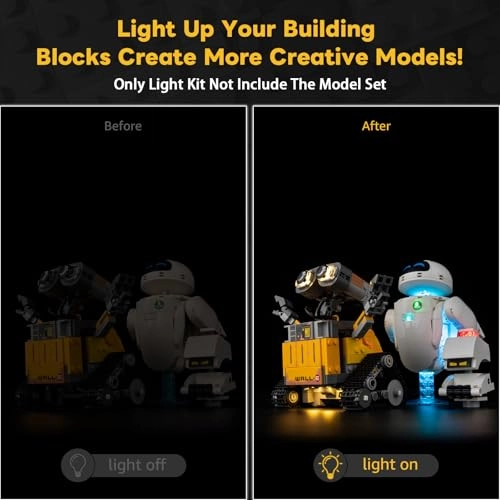 LED Lighting Set for Lego Wall-E and EVE (43279) - Continuous Light Kit