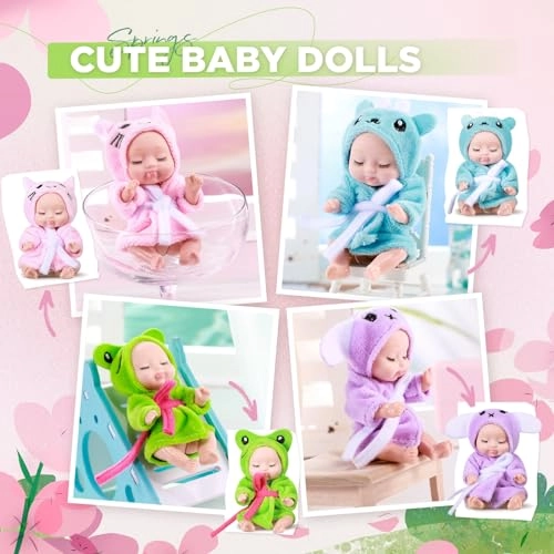 Reborn Baby Doll - 4 Inch Animal Clothes 4 Pcs Bundle