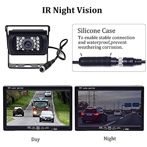 Backup Camera - 720P Night Vision + AHD Monitor - 7 inch Bluetooth