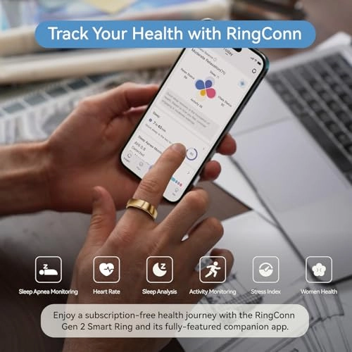 RingConn Gen 2 - 12-Day Battery Life Sleep Apnea Monitoring