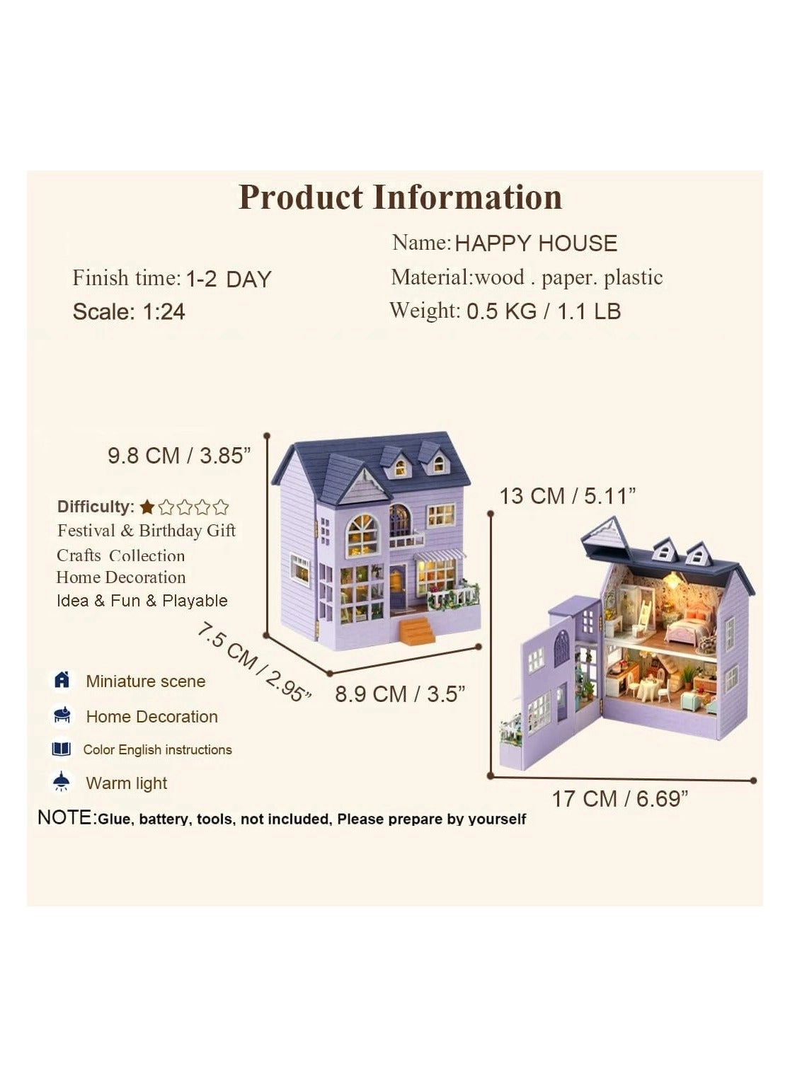 Miniature Dollhouse Kits - Mermaid Princess 1:24 Scale