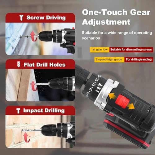 Cordless Drill Set - 48V 1300mAh