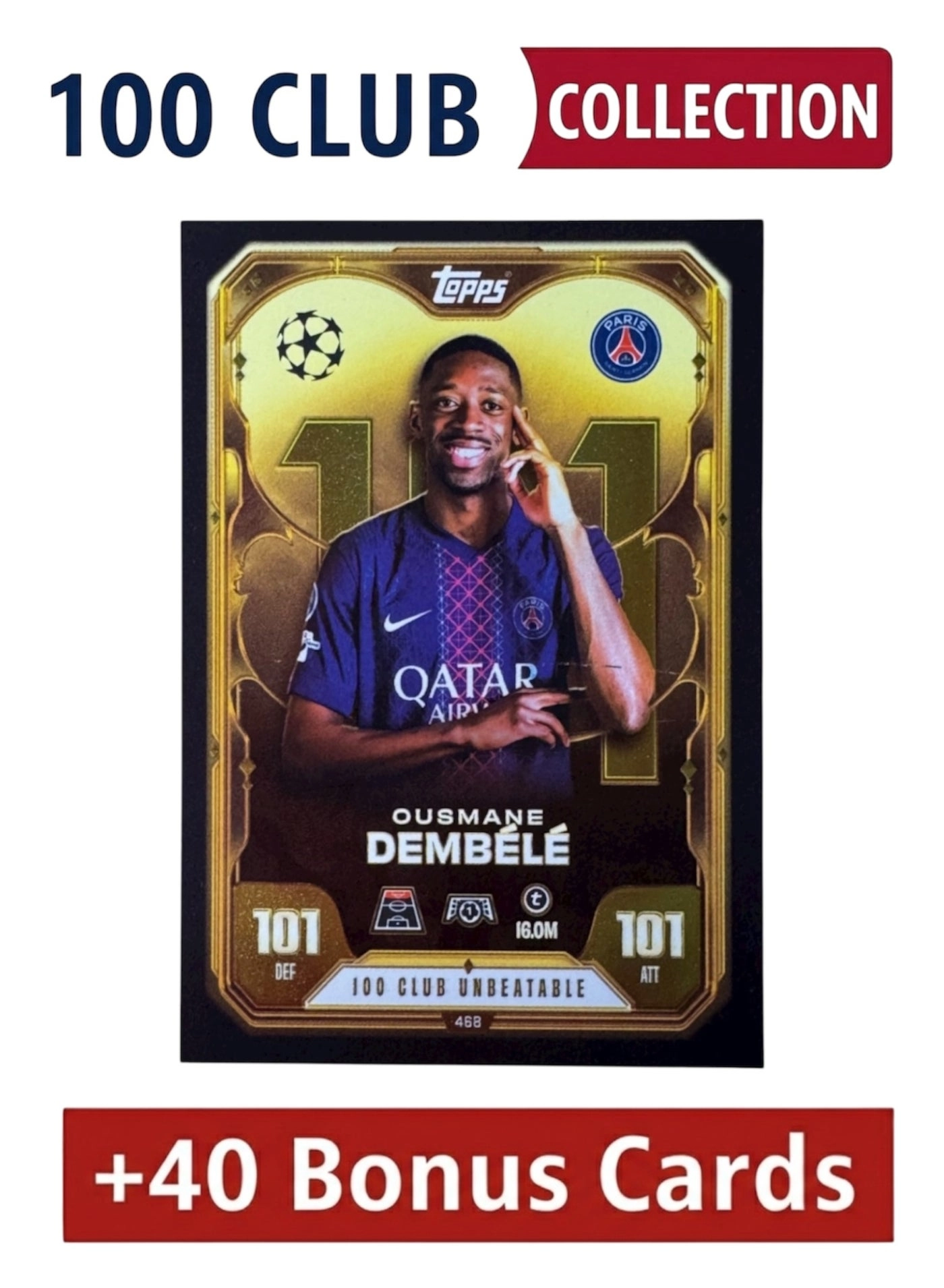 Topps Ousmane Dembele - 100 Club - 1 pcs + 40 Bonus Cards