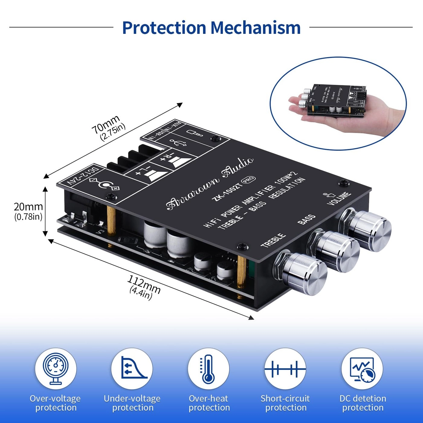 ZK-1002T PRO - 2.0 Channel 200W Pack