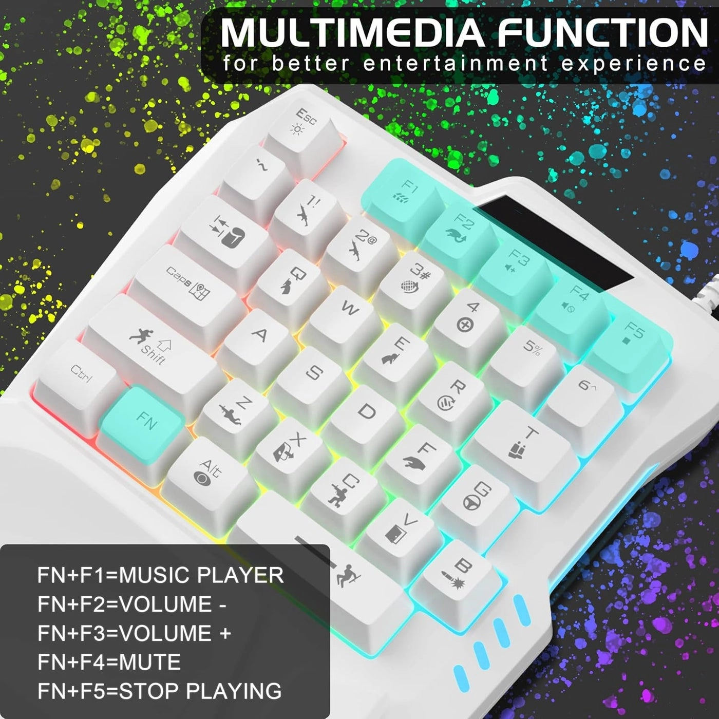 One Handed Gaming Keyboard - ergonomic RF|USB