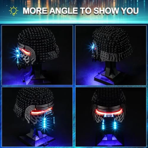 LED Light Kit for Lego 75415 Kylo Ren Helmet - White Battery Powered
