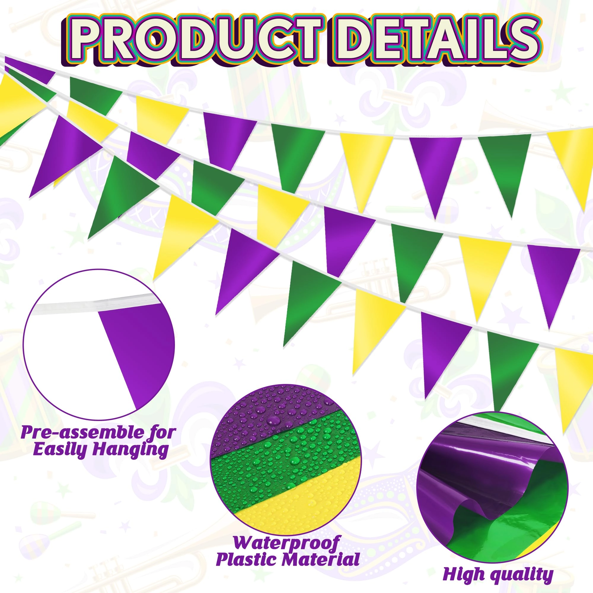Mardi Gras Banner - 1 PCS