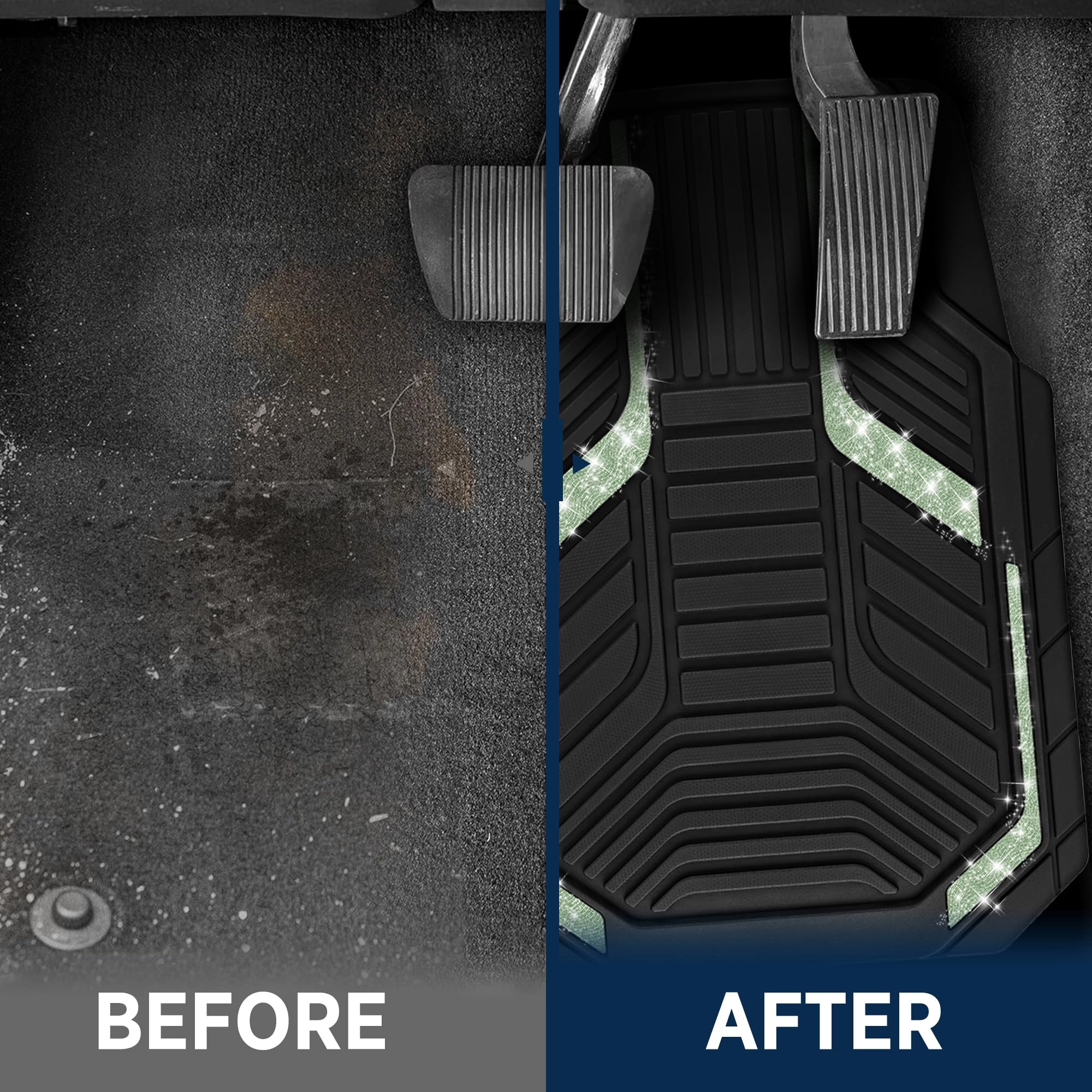 Heavy Duty Rubber Floor Mats - Pink Universal Fit