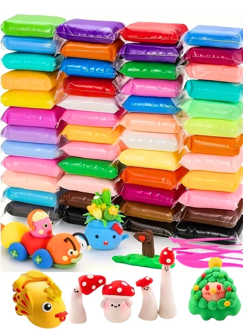 Aspire Books Air Dry Clay Kit - 72 Pcs