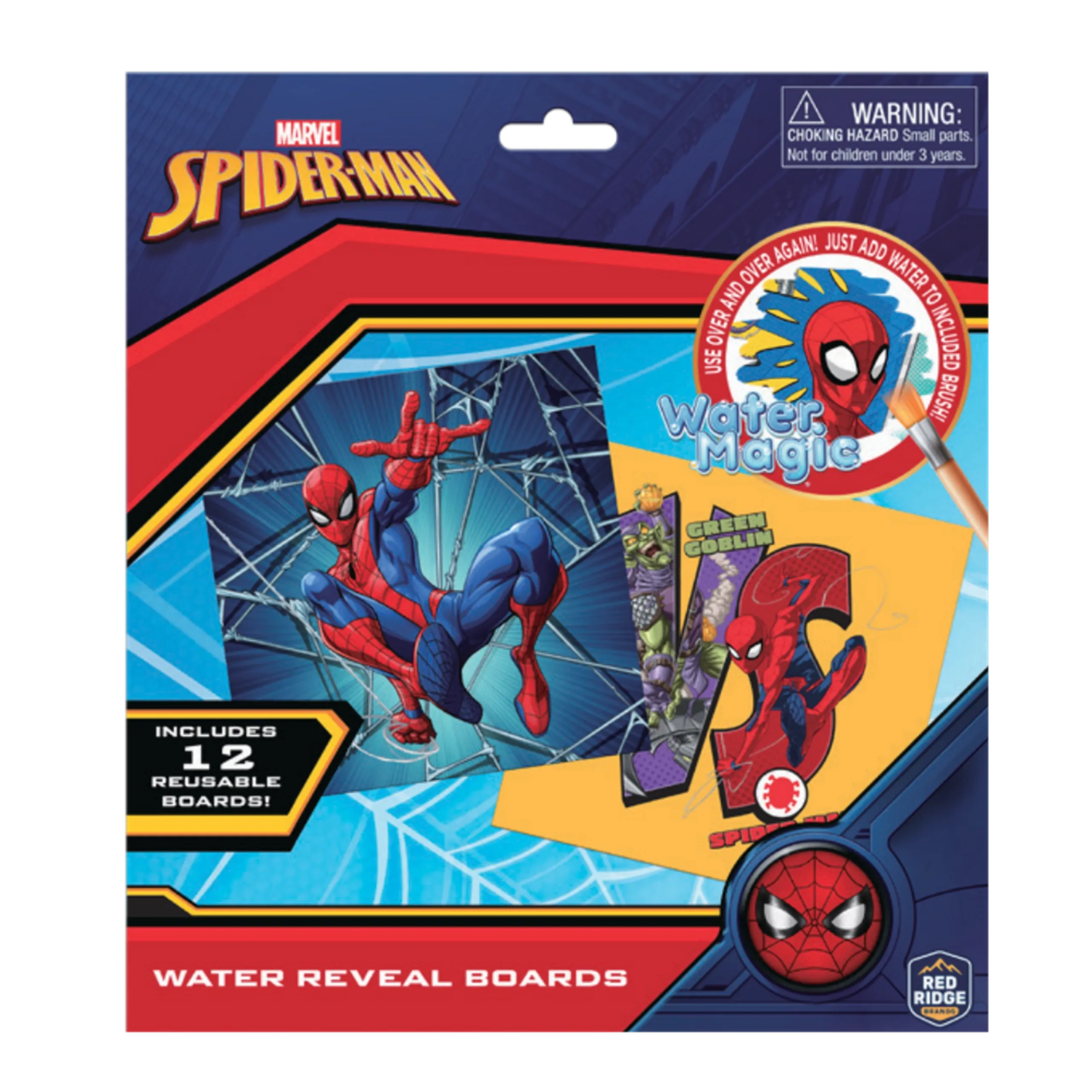 Marvel Spider Man Water Reveal Boards - 3+ years 12 pcs