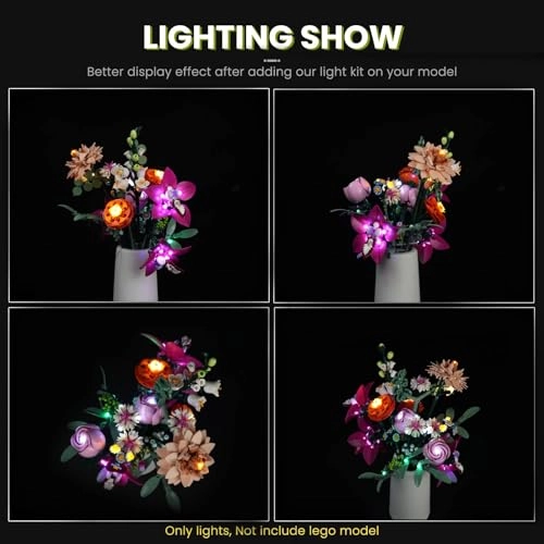 Light Kit - Compatible with Lego 10342 Pretty Pink Flower Bouquet