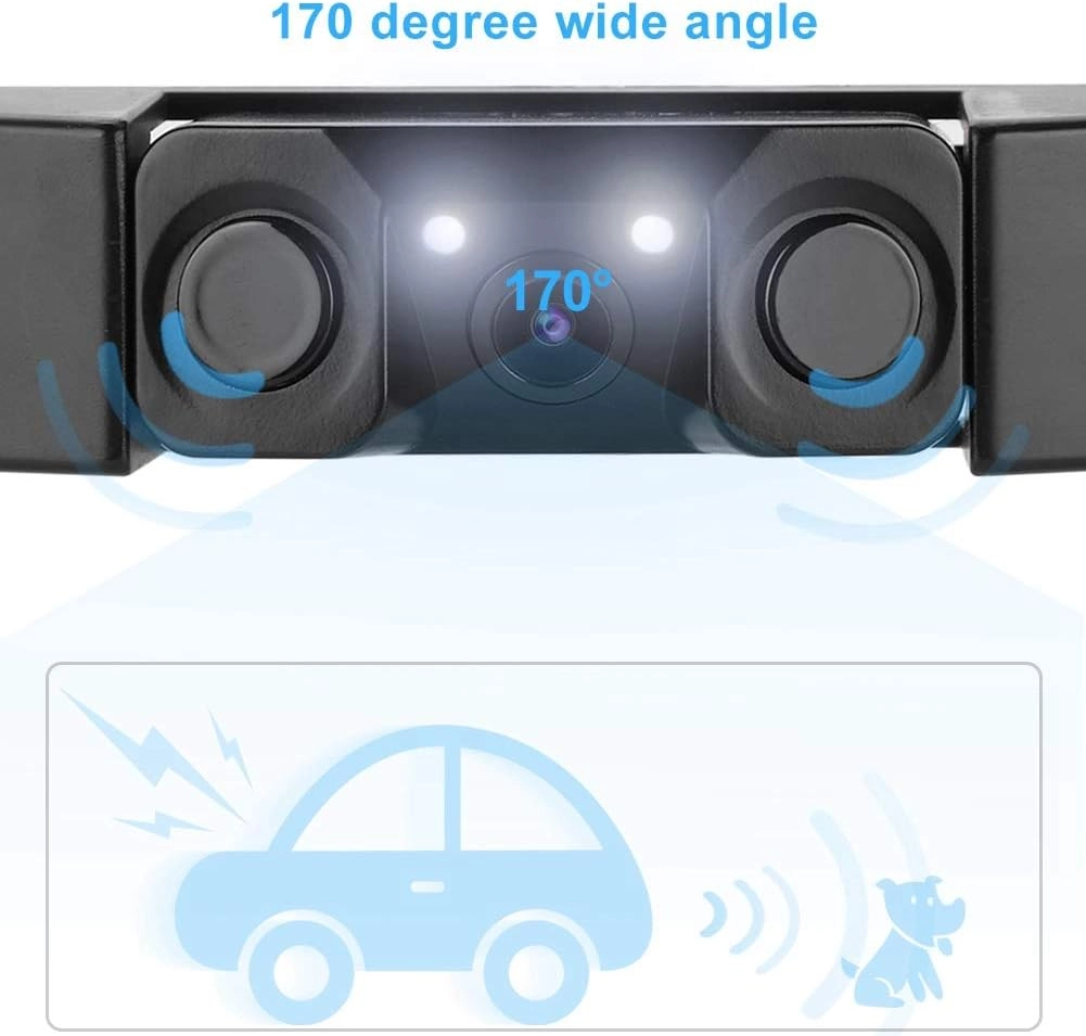 Car License Plate Frame Parking Sensor - 3 in 1 Radar 2LED