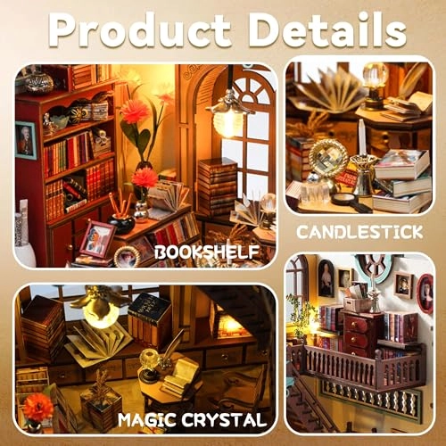 DIY Miniature House Kit - Magic Bookstore LED Light