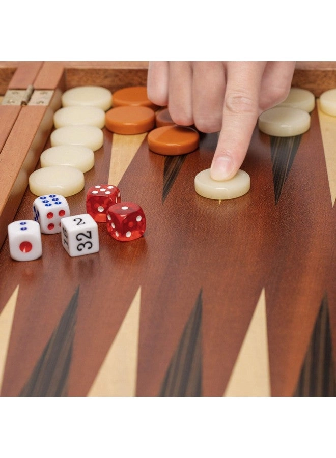 Wood Inlay Backgammon Game Set - Brown Acrylic