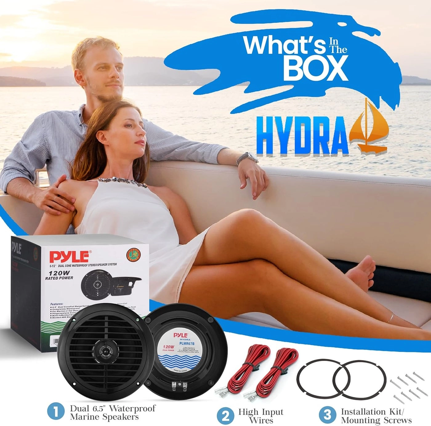 Dual Marine Speakers - 6.5 Inch 120 Watt