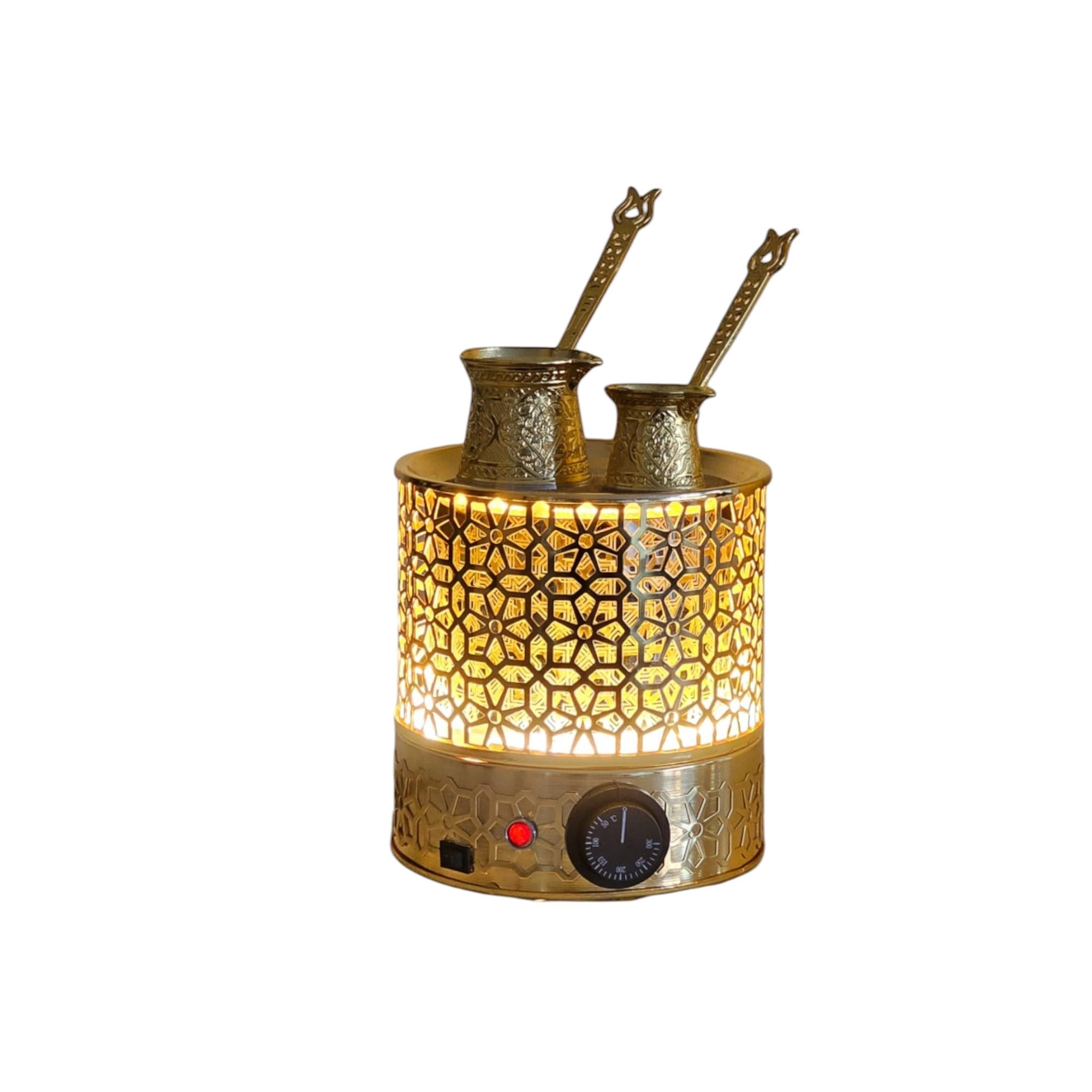 Antique Authentic Turkish Copper Electric Hot Sand - 10 Fluid Ounces 500 watts 3 Copper Pots