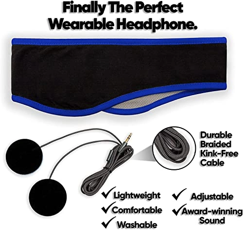 Sleep Headphones - Lycra Blue + Travel Bag