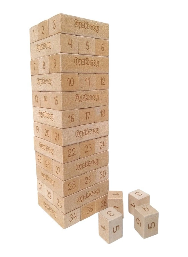 GYANOTOY Wooden Mini Tumbling Tower Game - 5 Years+ 36 pieces