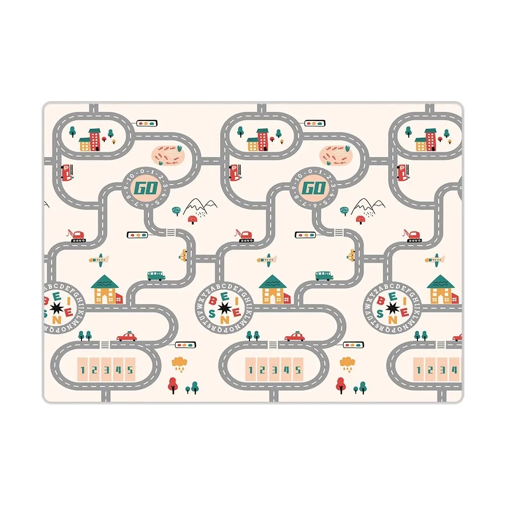 Double Sided Xpe Foam Mat - Road Map 1+