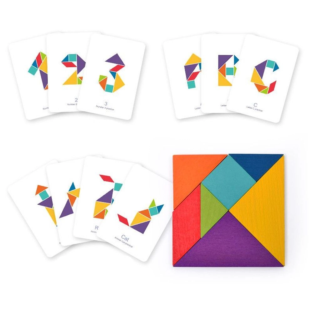 Colorful Tangram Game - 6+ 7 pieces