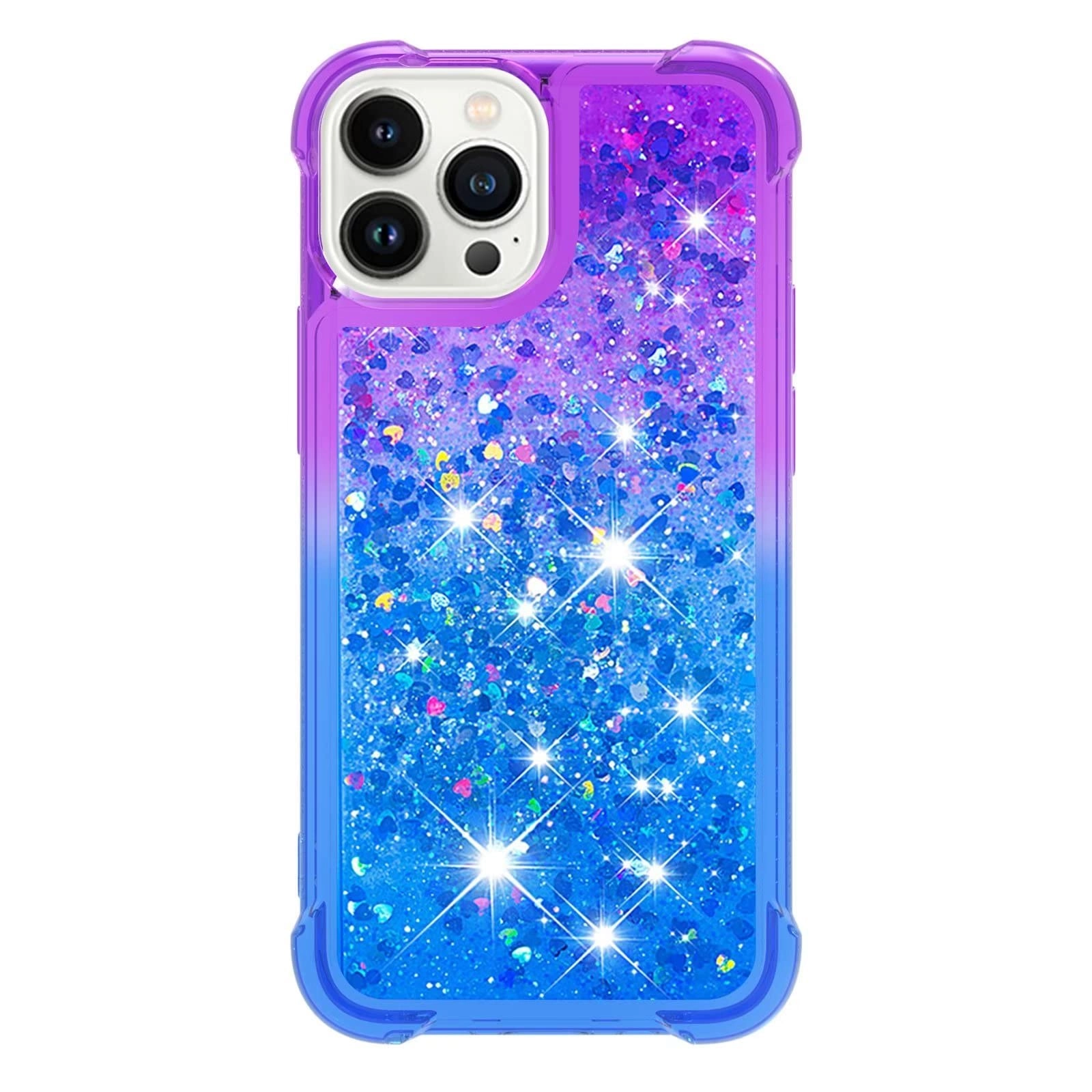 Glitter Moving Quicksand Flowing Cover TPU Silicone Bumper for iPhone 14 Pro