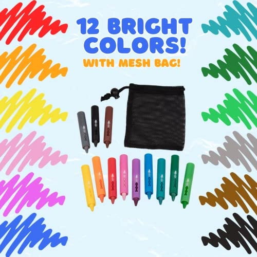 Bath Crayons - Set of 12 Mesh Bag Non-Toxic
