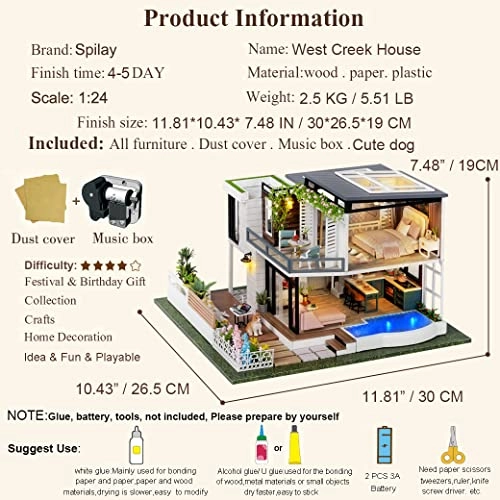 DIY Miniature Dollhouse Kit - 124 scale
