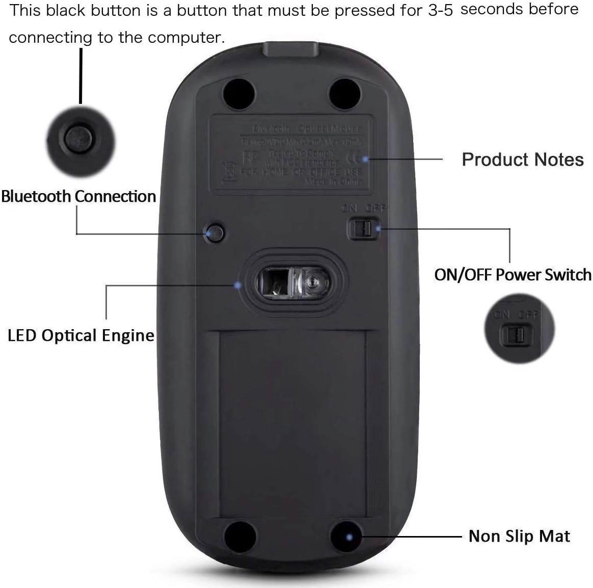 LED Rechargeable Mouse - Bluetooth
