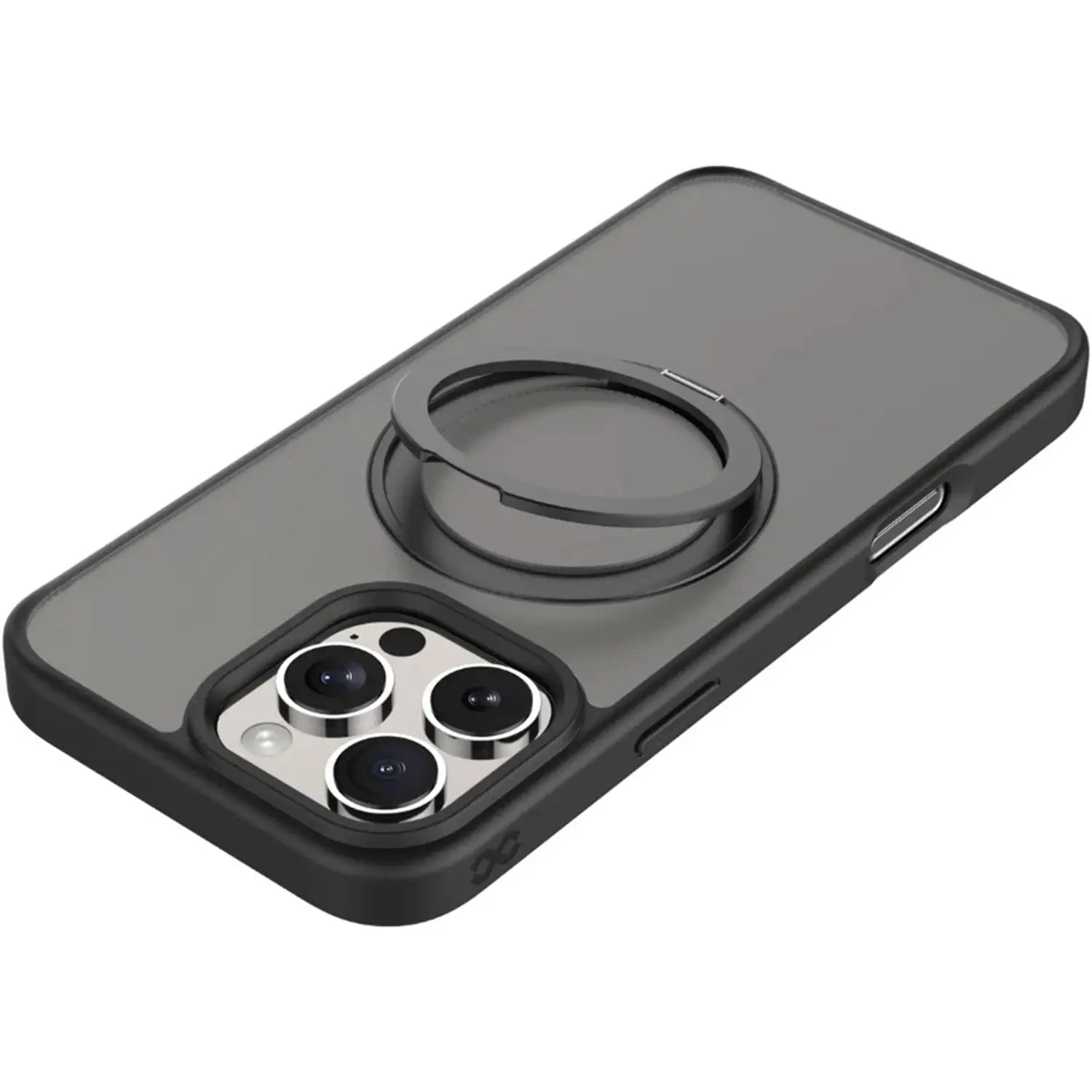 INFINYTY Pristine Transparent Case with Metal Edges, Ring with Rotatable Stand for iPhone 16 Pro