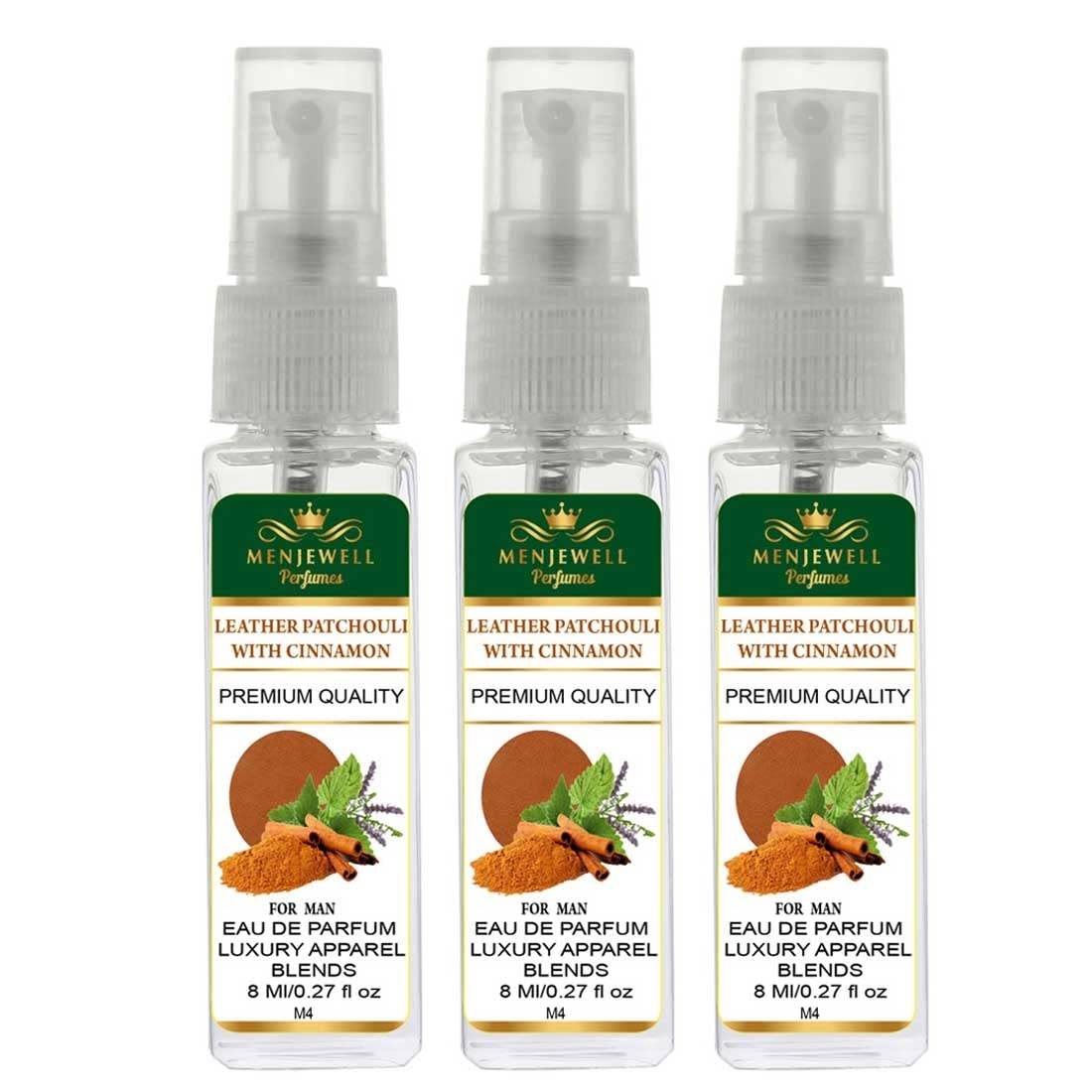 Menjewell Leather Patchouli With Cinnamon Eau de Parfum 24ml Pack