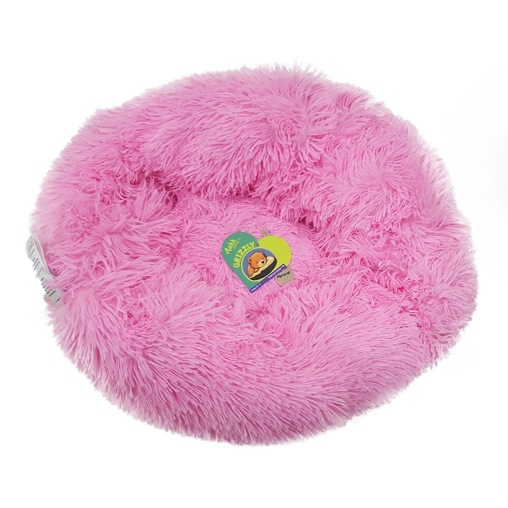 Velor Round Plush Dog Bed - 50 x 15cm