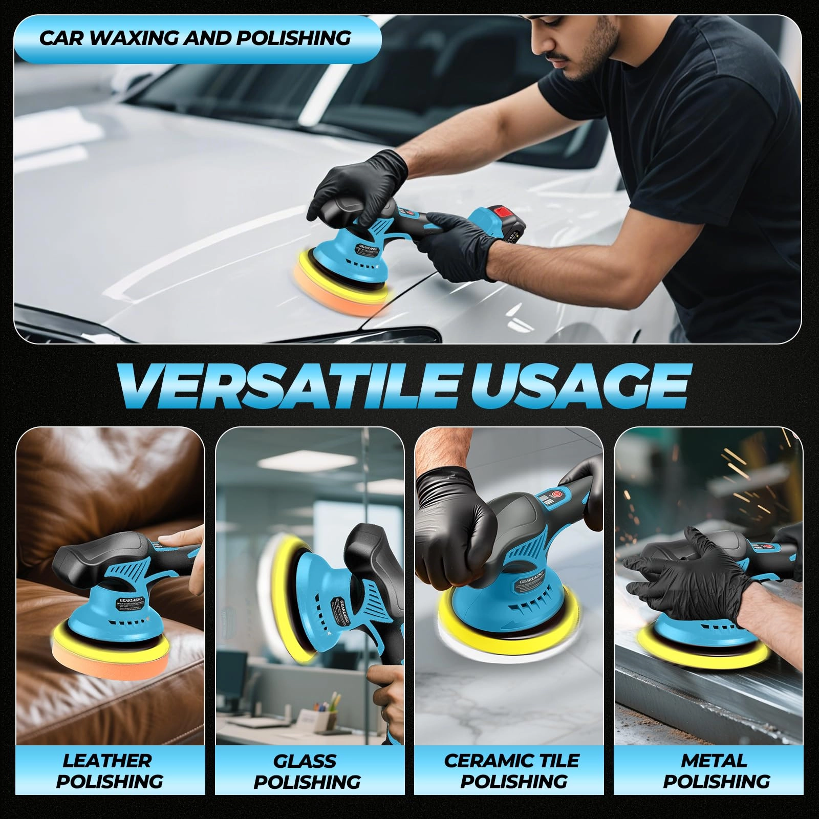 Car Buffer Polisher - Cordless 2800-6000RPM