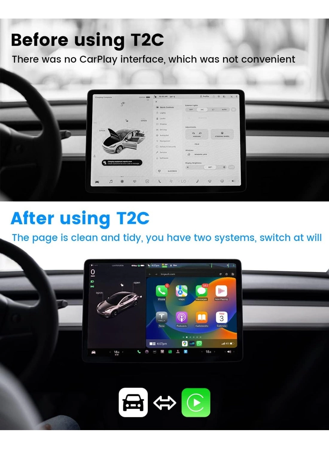 Wireless Carplay Adapter - Plug & Play 5G for iPhone