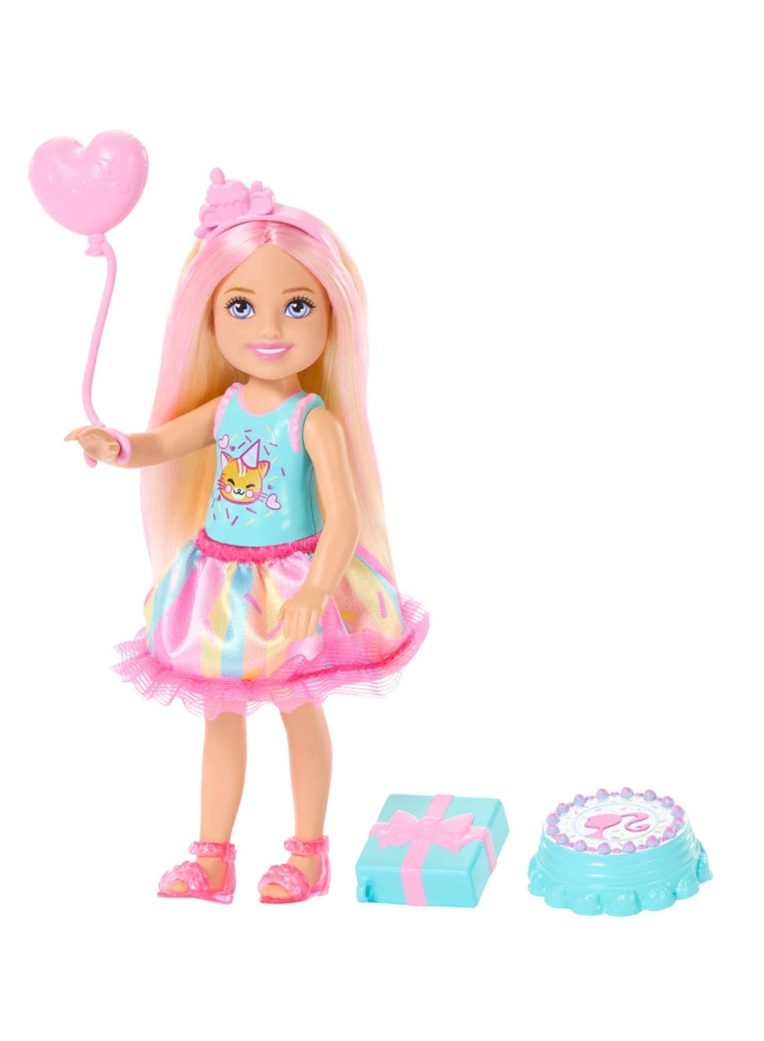 Barbie Chelsea small doll - 6-Inch Pink-Streaked Blonde Birthday-Themed Ages 3+