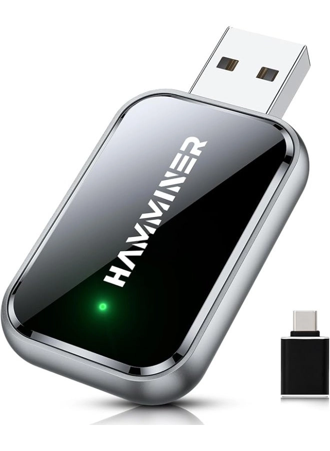 HAMMINER 2-in-1 Wireless CarPlay & Android Auto Adapter - Cars Equipped with Built-in Wired CarPlay & Android Auto