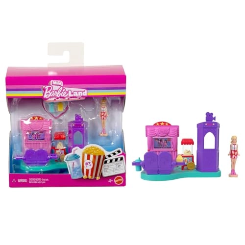 Barbie Mini BarbieLand Cinema Play Set - 1.5-inch doll Heart-shaped base Ages 4+