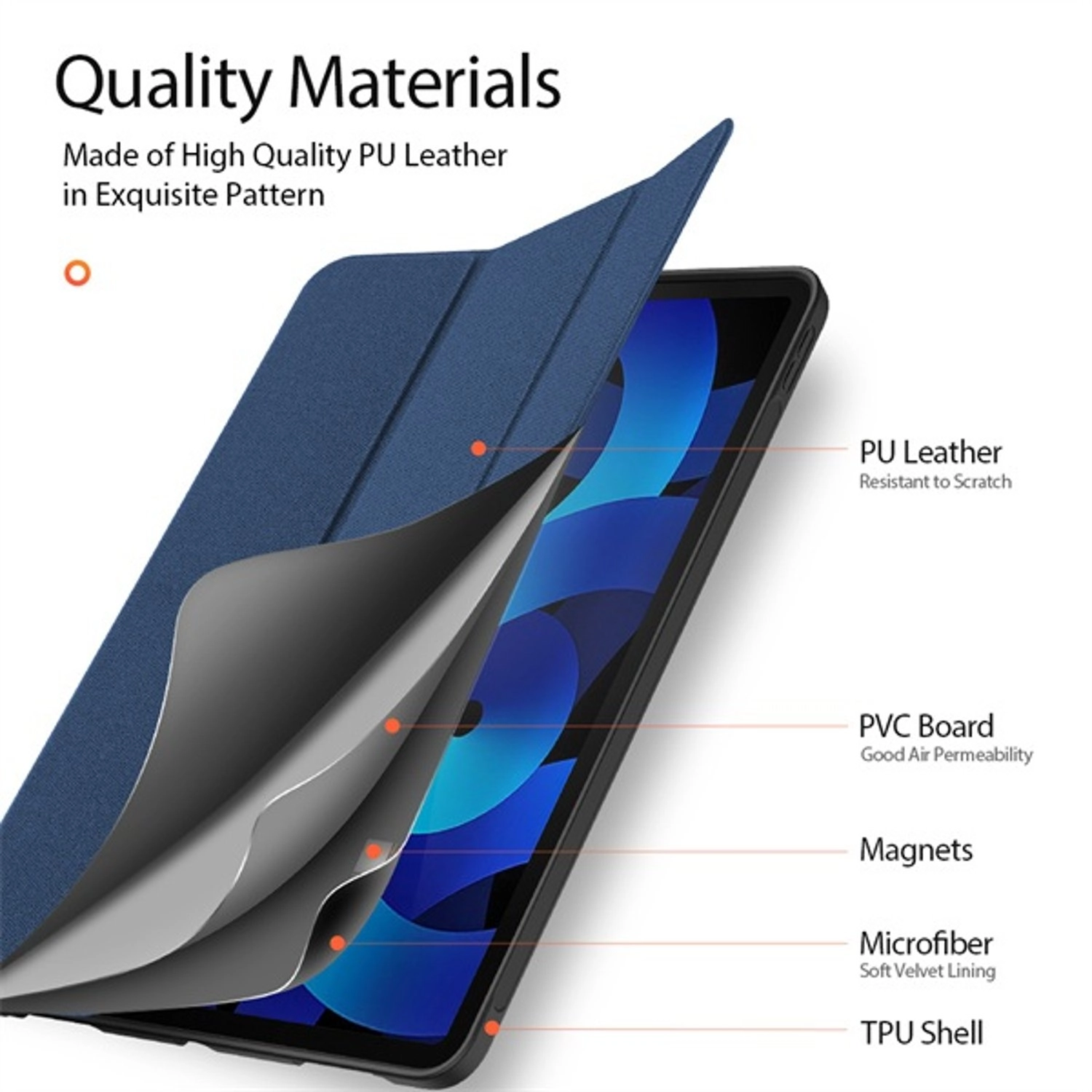 Folio Case with Pencil Holder and Wake/Sleep Function for iPad Air 4/5 10.9-inch