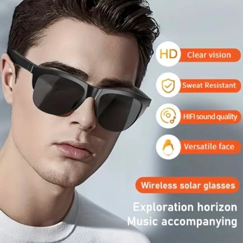 Smart Wireless Glasses Headset - Bluetooth Built-in Mic UV400