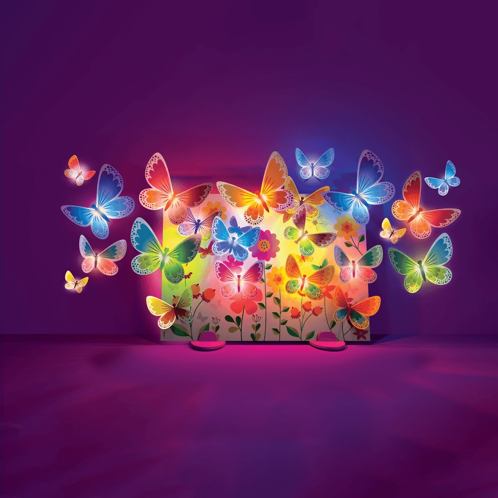 KidzMaker 3D Glow Butterfly Canvas Craft Kit