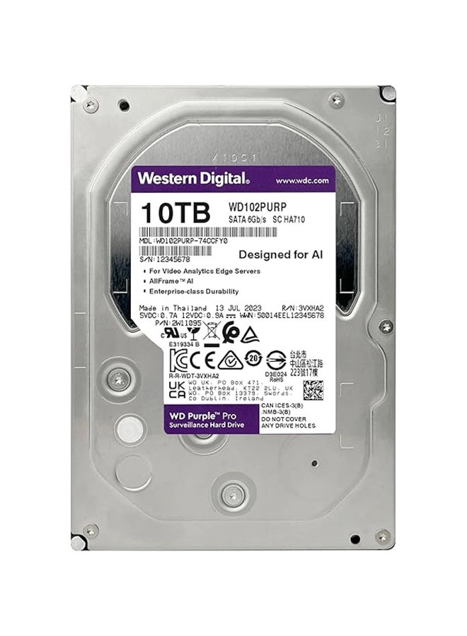 Purple Pro 3.5" 7200rpm 512MB SATA 6Gb/s (WD102PURP) - 10TB