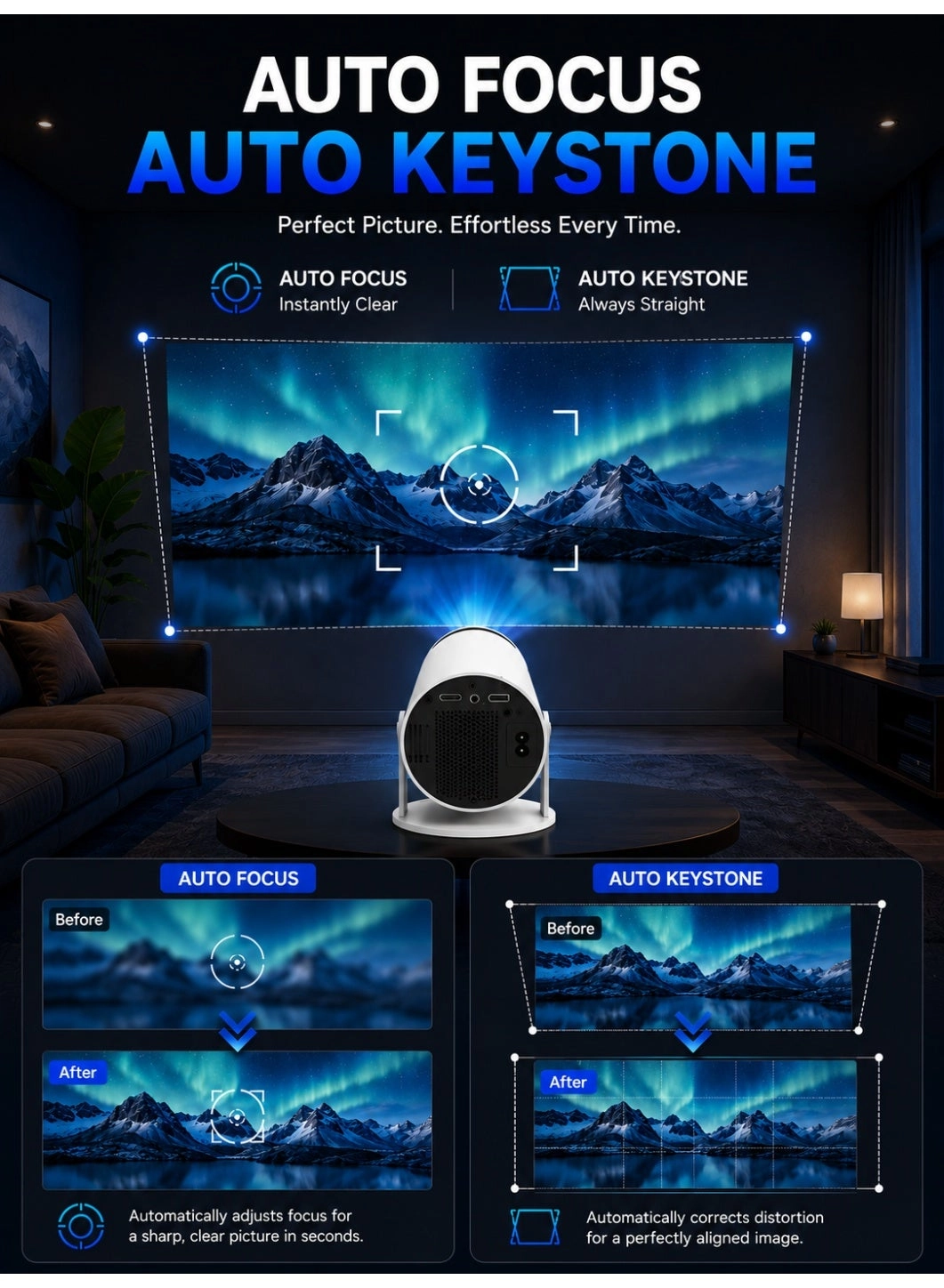 Smart Mini Projector 120 ANSI Lumens 1920 × 1080