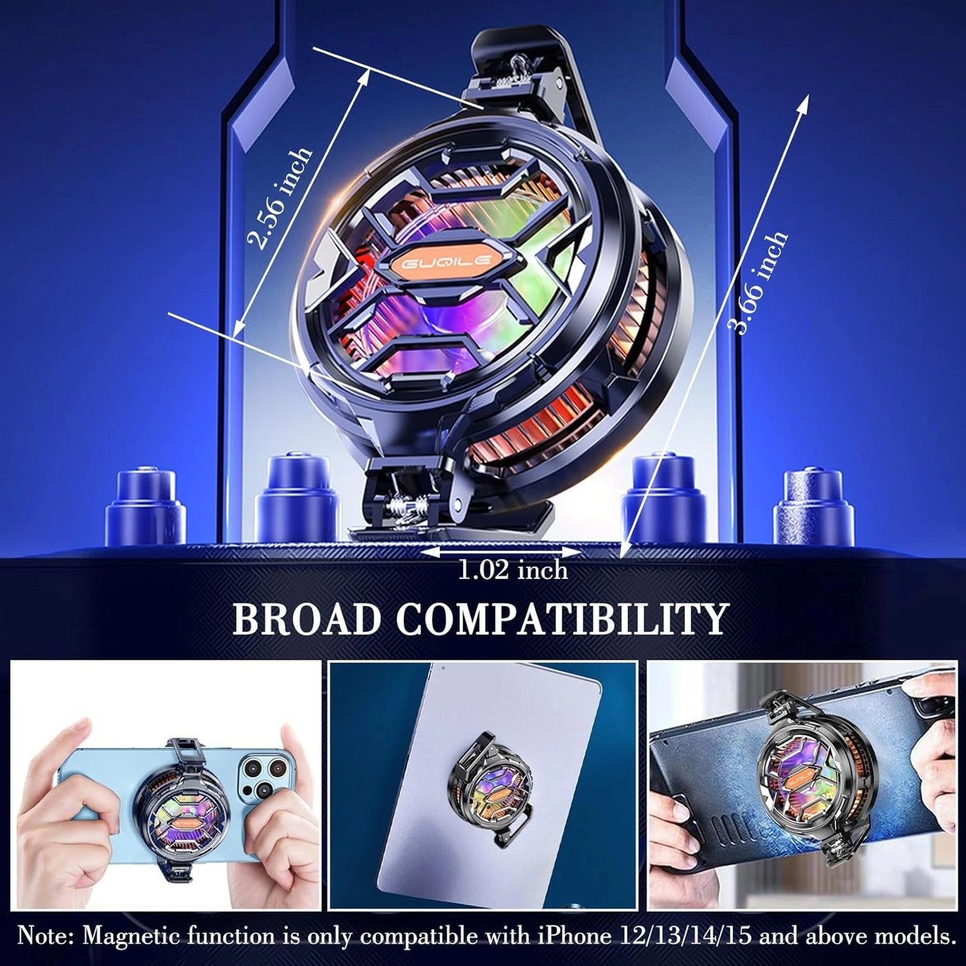 Phone Cooling Fan - Magnetic RGB USB Cooling