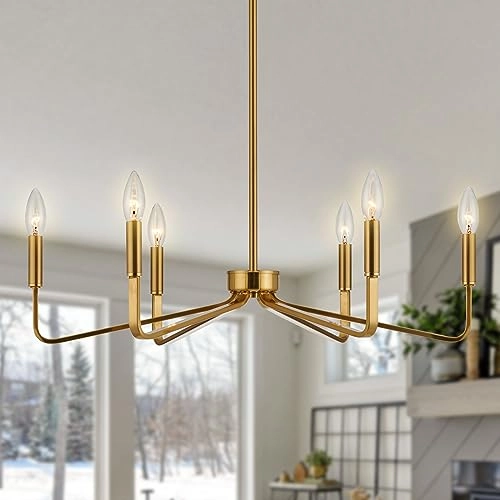 6-Light Candle Chandelier - H7.9"- 42.7"