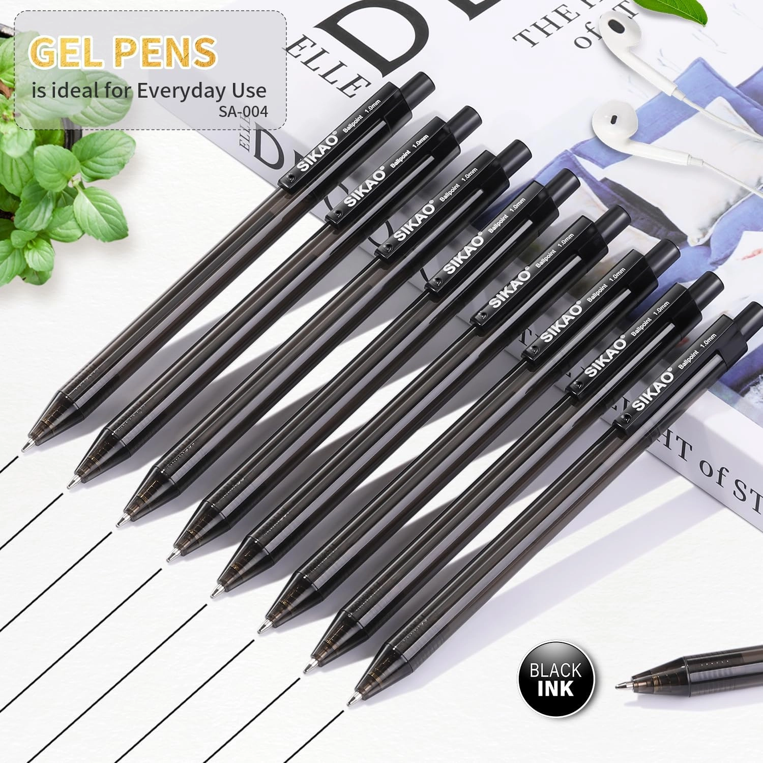 Black gel pens - 60 Pack 0.7mm